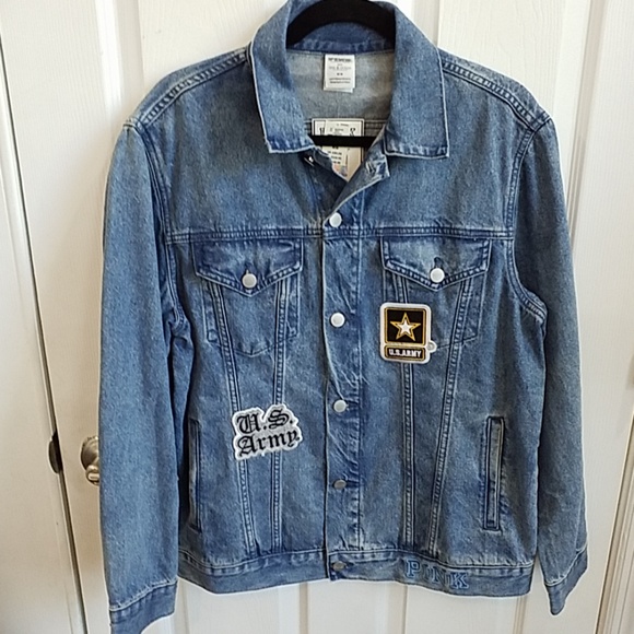 PINK Victoria's Secret Jackets & Blazers - NWT VS Pink US Army Denim Jean Jacket